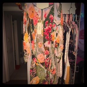 Floral Print Midi Dress in Silk Crêpe (100% Silk!)